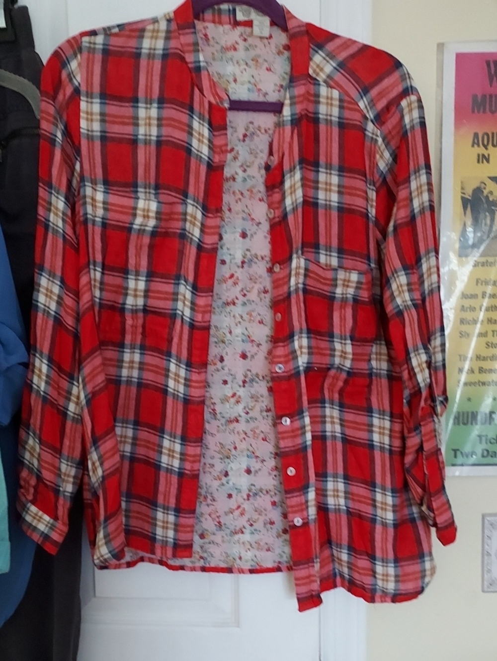 Womens Plaid Shirt Vintage America Sz Med